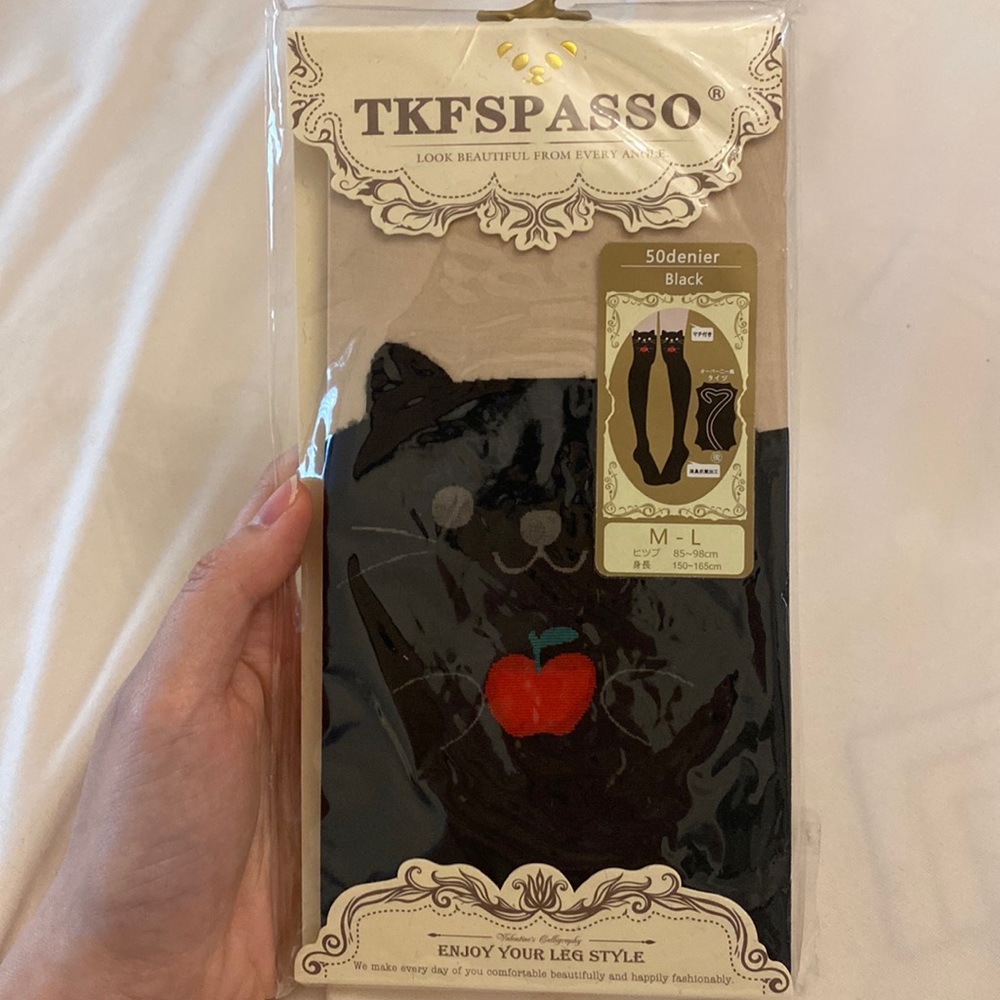 Japanese Kitty Black Stocking NEW